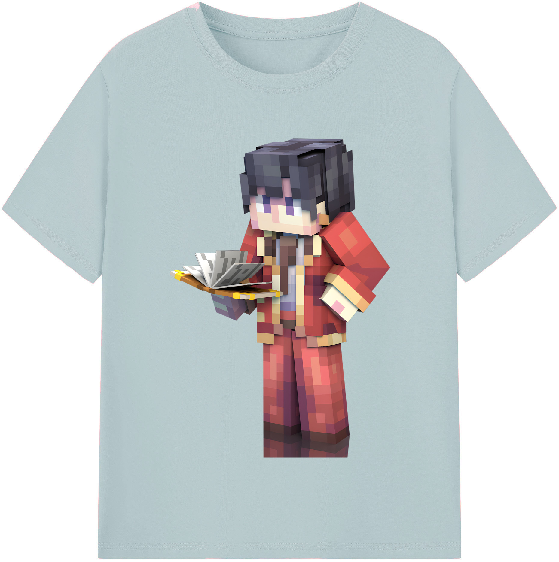 （画像用） マインクラフト ブロックの世界 Minecraft MC Block world 綿100％半袖Tシャツ（フロントプリント）